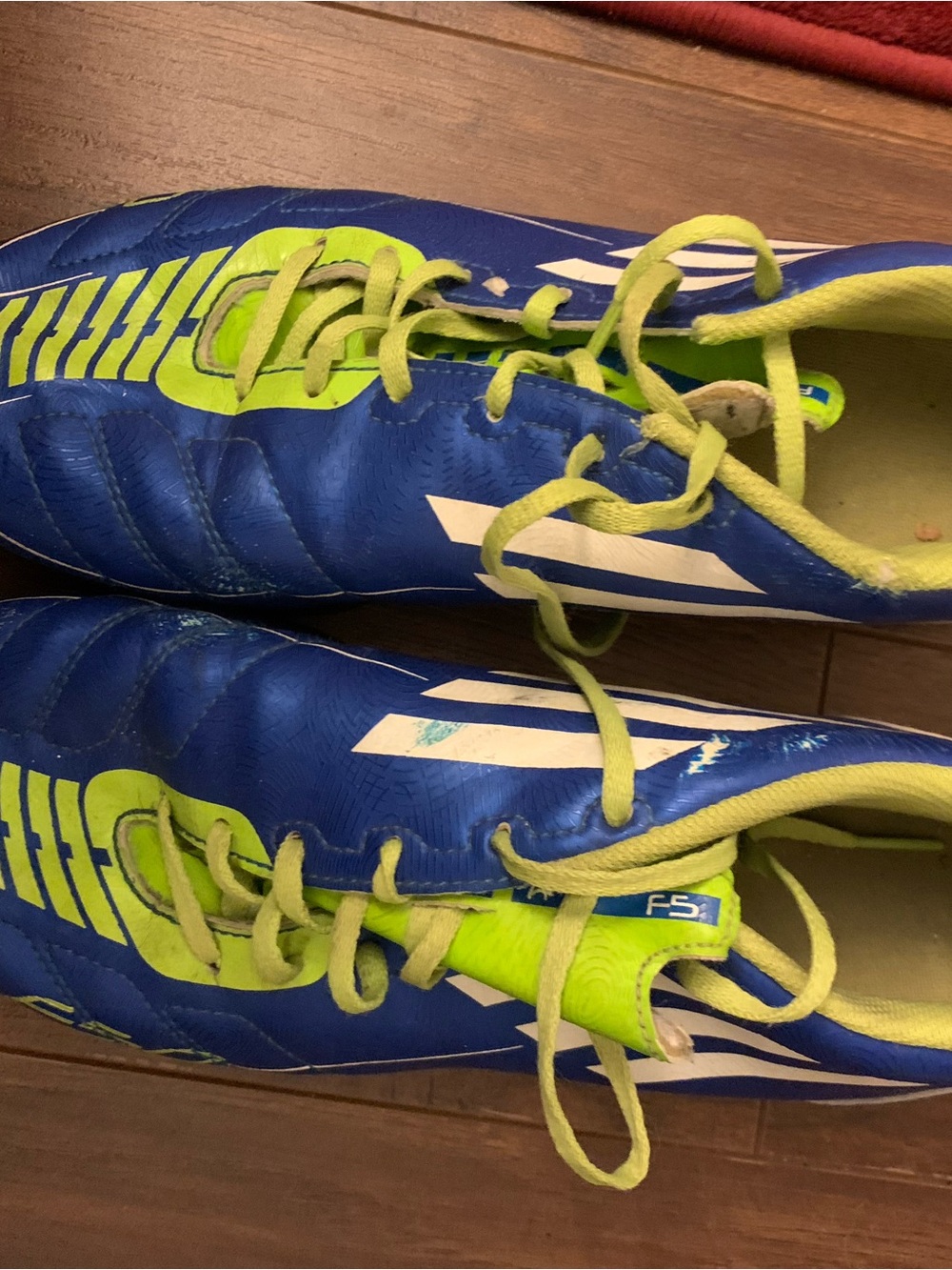 Adidas Blue and Lime Soccer Cleats size 7